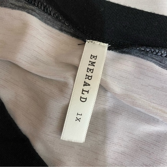 Emerald Purple Striped V-Neck A-Frame Long Length Leggings Tunic - Picture 5 of 6